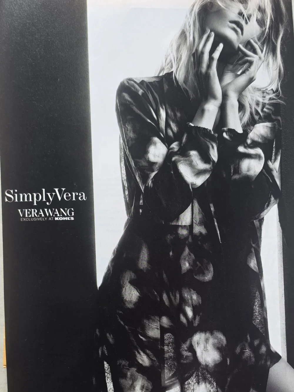 Vera Wang Black and White Floral Sheer Tunic